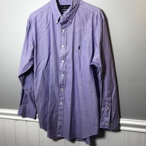 Ralph‎ Lauren Classic Fit Men's Purple Button Down Shirt Long Sleeve Size 16.5